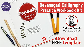 Learn Devanagari Calligraphy Beginners Workbook Kit | FREE Template | Chaitanya Gokhale Calligraphy