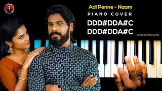 Adi Penne - Naam Song Piano Cover with NOTES | AJ Shangarjan | AJS