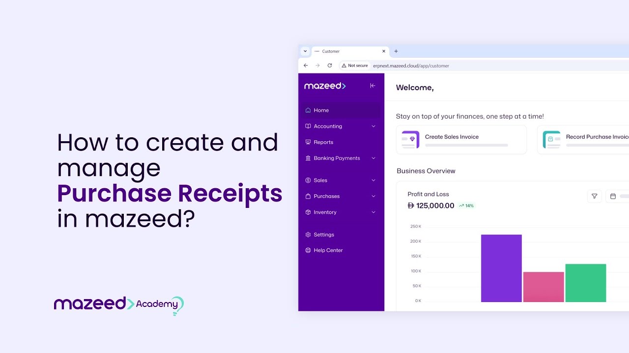 Create & Manage Purchase Receipts