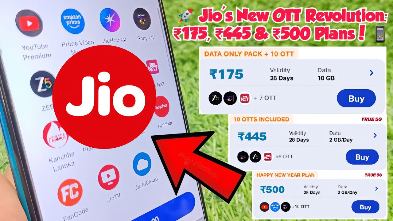 🚀 𝗝𝗶𝗼'𝘀 𝗡𝗲𝘄 𝗢𝗧𝗧 𝗥𝗲𝘃𝗼𝗹𝘂𝘁𝗶𝗼𝗻: ₹𝟭𝟳𝟱, ₹𝟰𝟰𝟱 & ₹𝟱𝟬𝟬 𝗣𝗹𝗮𝗻𝘀! 📱a