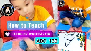 How To Teach Toddler Writing ABC | Teaching Kids How to Write The Alphabet Letters A-Z