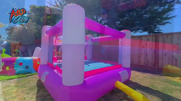 Action Air Unicorn Bounce House Jumping Castle with slide,Pink Princess Bouncer.Ideal for kids