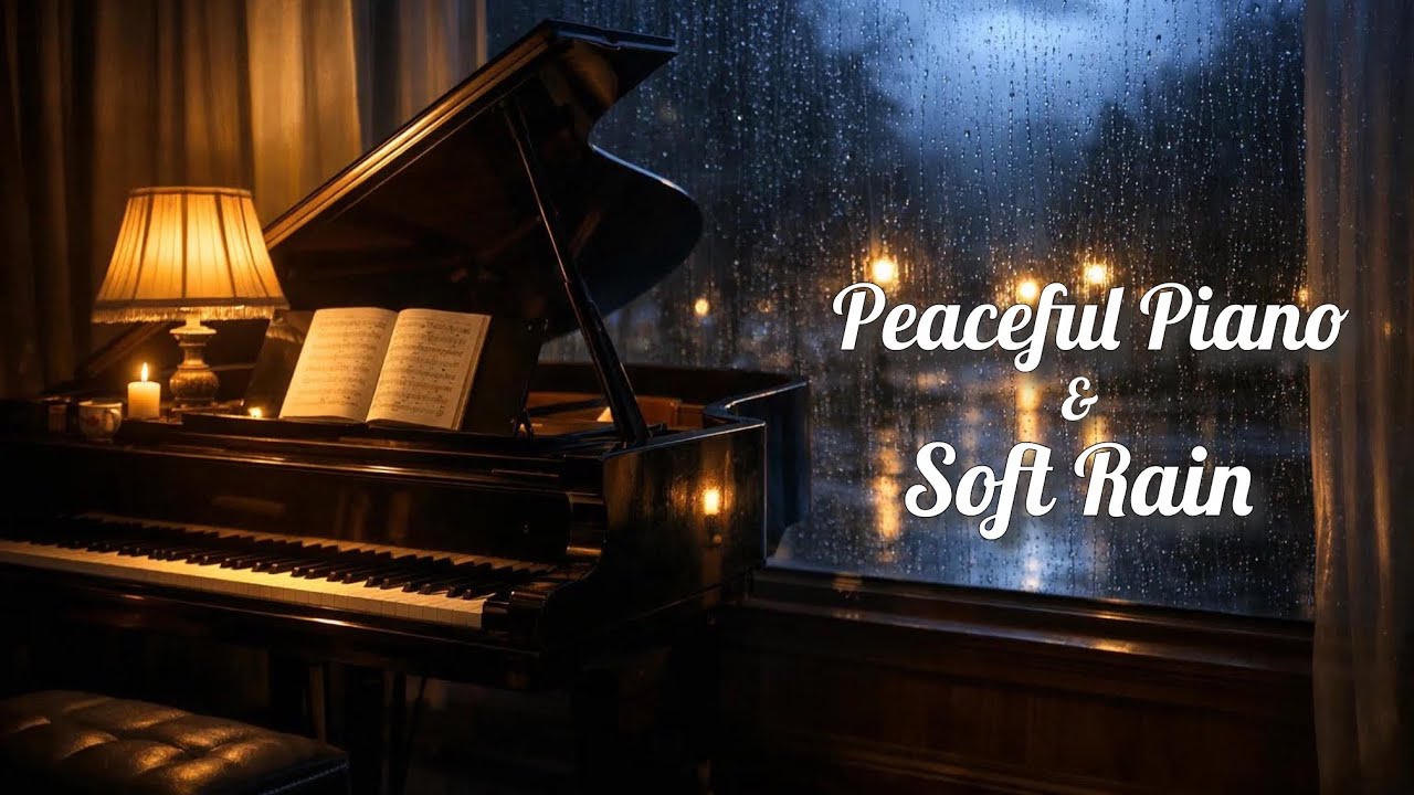 Peaceful Piano & Soft Rain | Relaxing Sleep Ambient Music for Deep Rest & Stress Relief