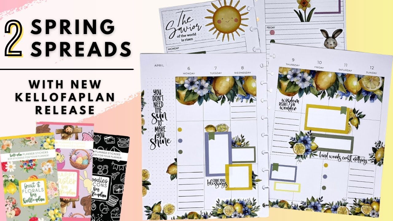 PLAN WITH ME & FLIP THROUGH | 2 SPRING SPREADS WITH NEW KELLOFAPLAN RELEASE | THE HAPPY PLANNER