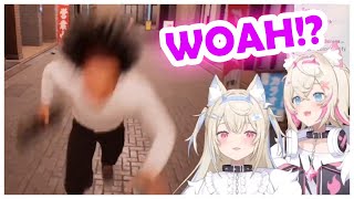 Fuwawa and Mococo Get SPOOKED On Their Way to Work