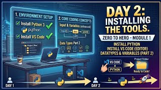 Full Python Day 2🐍 | Install Python & VS Code + First Python Program | Zero to Hero Guide
