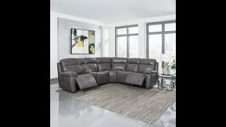 Prospera Home Atticus (Grey) Leather Power Reclining Sectional