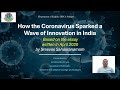 How the Coronavirus Sparked a Wave of Innovation in India@Krishnaiahkonda-English