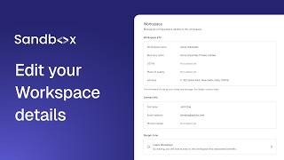 Edit your Workspace | Help Center | Sandbox