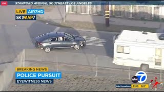 FULL VIDEO: Police chase vehicle near South LA