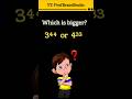 3⁴⁴ vs 4³³ — Which One Is Bigger? Mind-Blowing Comparison!♥️ #shorts #trending#maths