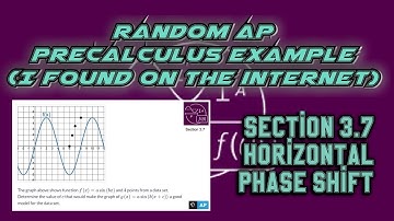AP Precalculus Section 3.7 Example: Horizontal Phase Shift of a Sinusoidal Function
