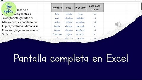 Pantalla completa en Excel