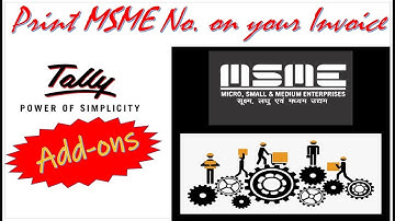 Tally.ERP9 addons shop: Print "MSME No." on your Invoice, [need this, WhatsApp on 9880191912]