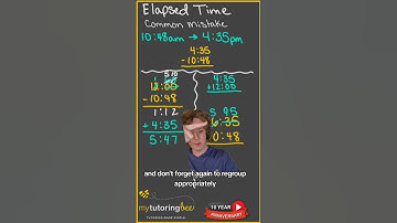 PT 3 How to subtract hours and minutes for elapsed time #mathtutor #math #time #mathhelp