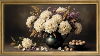 Echoes of Stillness: Vintage Hydrangeas & Wheat in Soft Impressionist Bloom | Frame TV Art screenshot 5