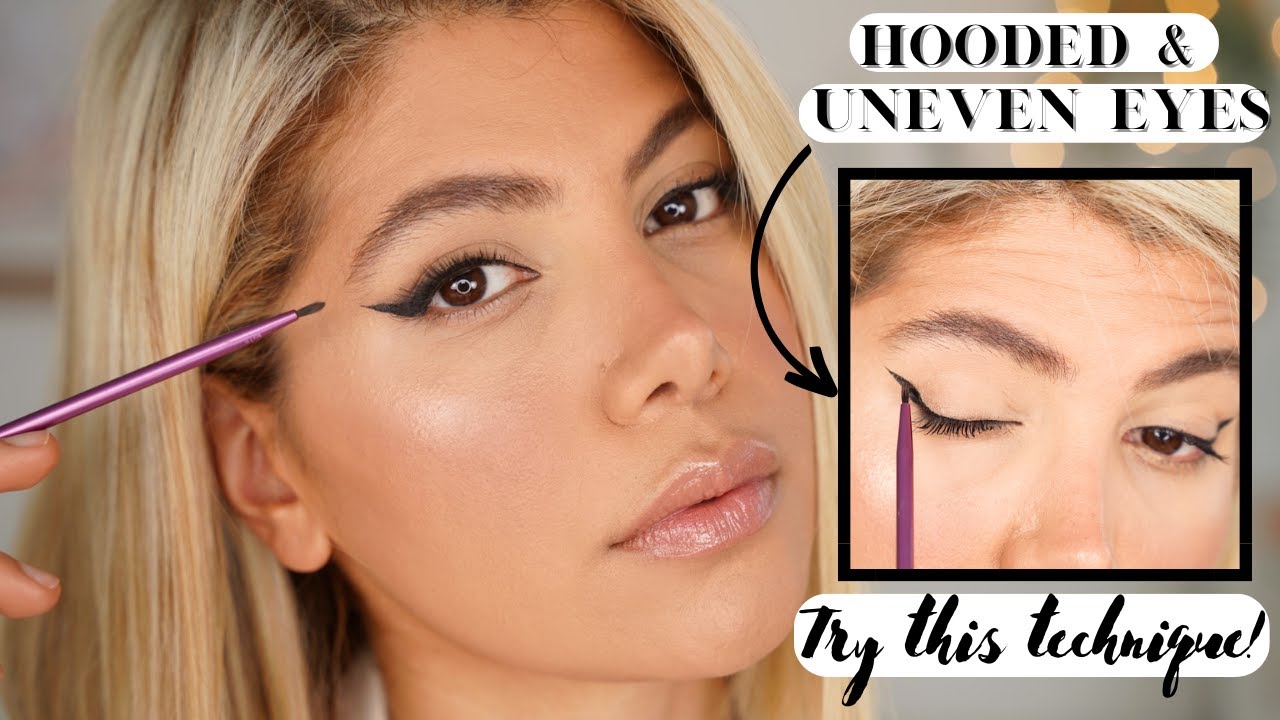 How To Do Winged Eyeliner For UNEVEN and HOODED EYES YouTube
