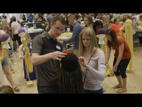 Weaving "Magic Yarn,"  BYU volunteers make 185 fairytale wigs for children with cancer