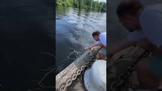 Man Saving a Drowning Squirrel From a Reservoir in a Heroic Scene