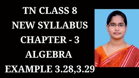 8th Maths Ch-3 Algebra | Example 3.28 & 3.29 | Samacheer One plus One channel