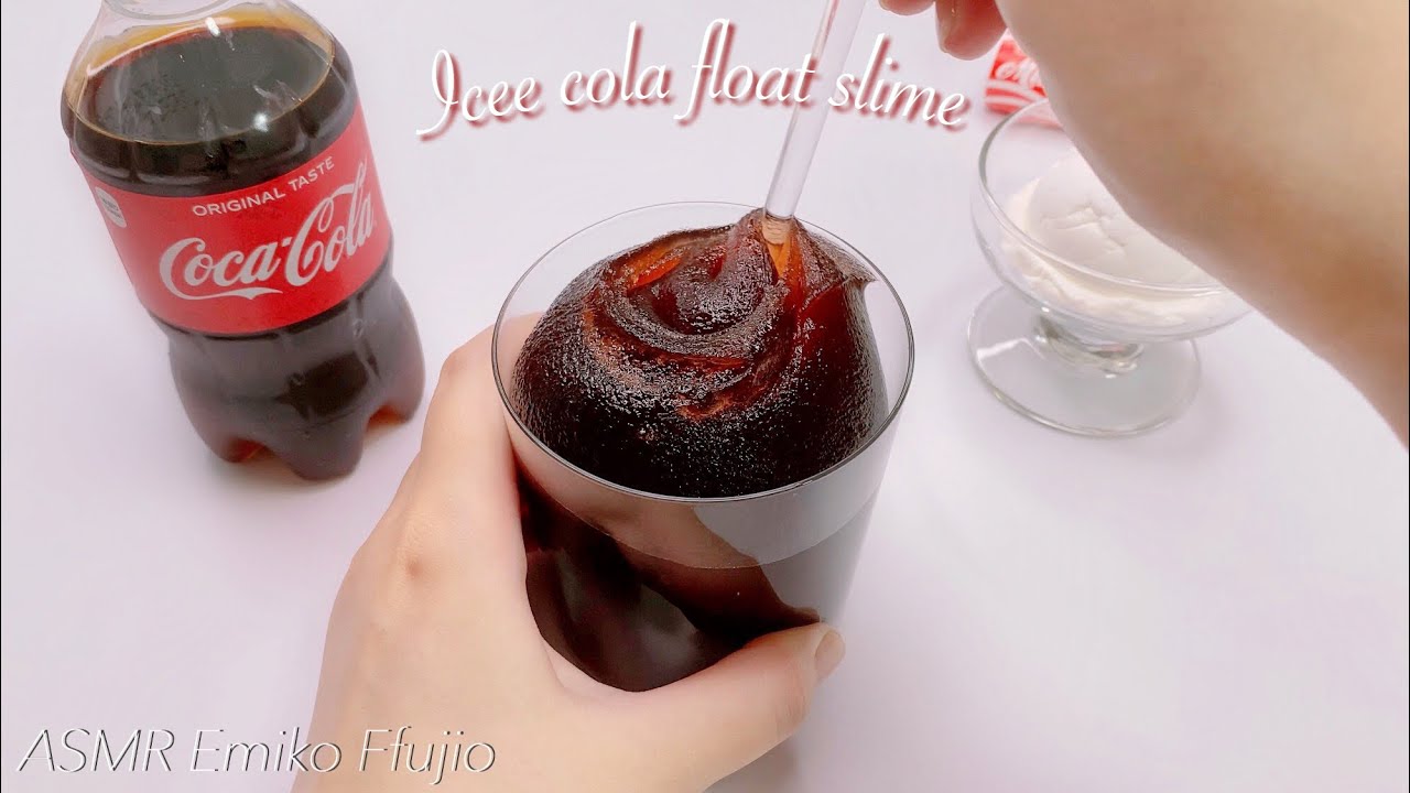 【ASMR】🥤アイシーコーラフロートスライム🍨【音フェチ】콜라 플로트 슬라임 Icee cola float slime No talking ASMR