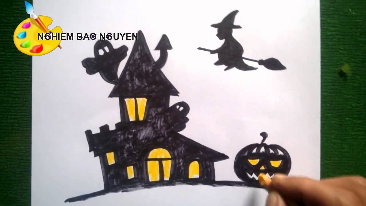 Vẽ Tranh Halloween Đơn Giản  Lễ Hội Halloween  YouTube