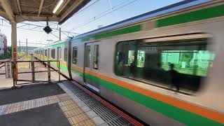 【特別快速の高速進入】東海道線 茅ヶ崎駅 E231系1000番台+E233系3000番台 高速入線
