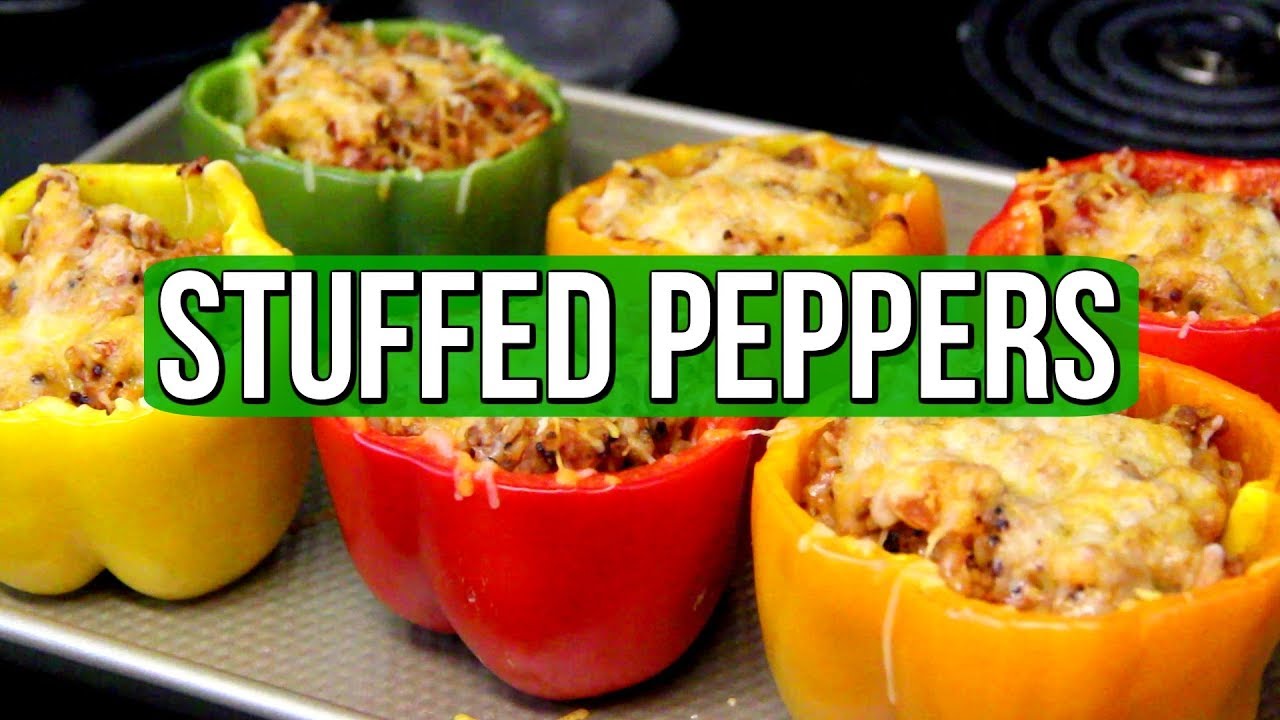 Easy + Healthy Ground Turkey and Rice Stuffed Bell Peppers! YouTube