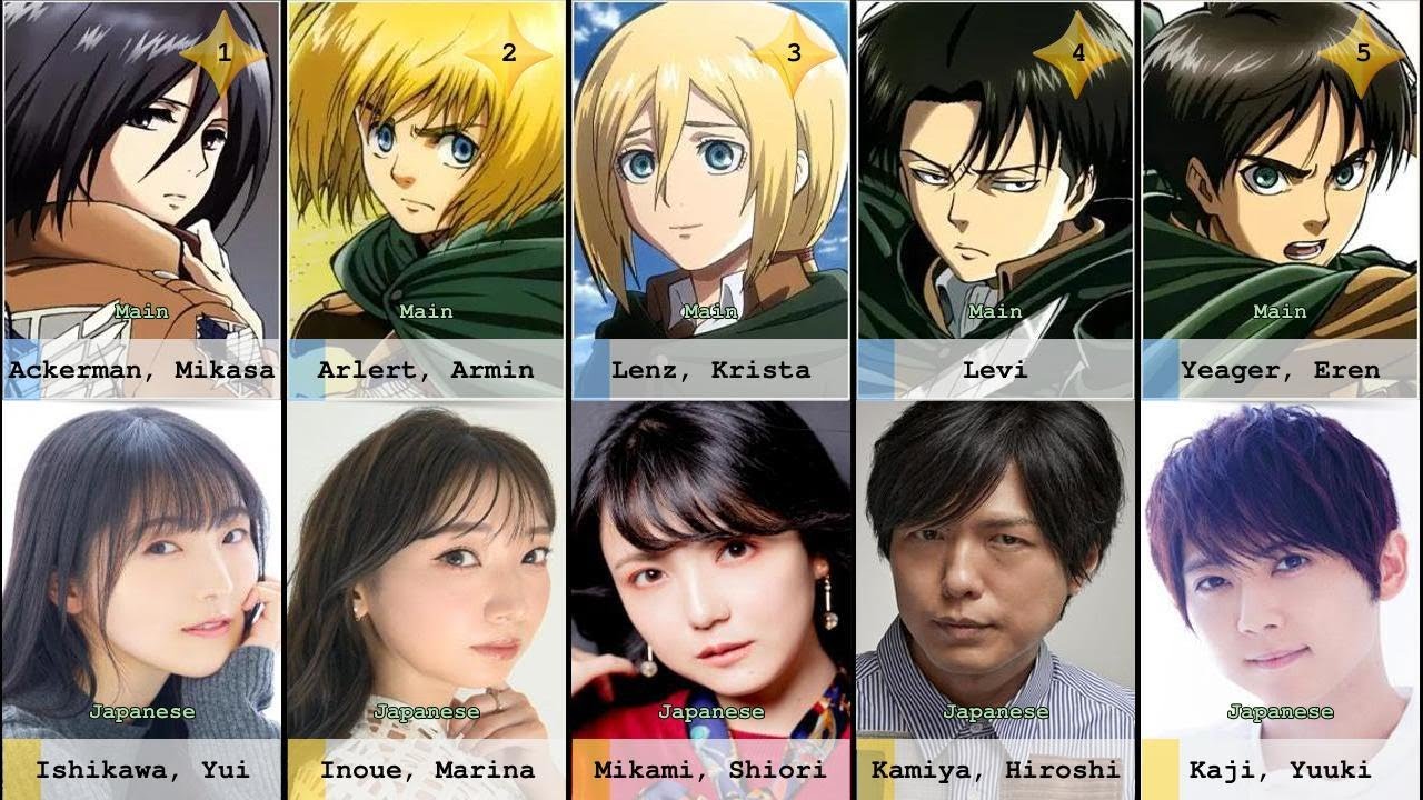 Shingeki no Kyojin Season 3 Anime Voice Actors / Seiyuu 