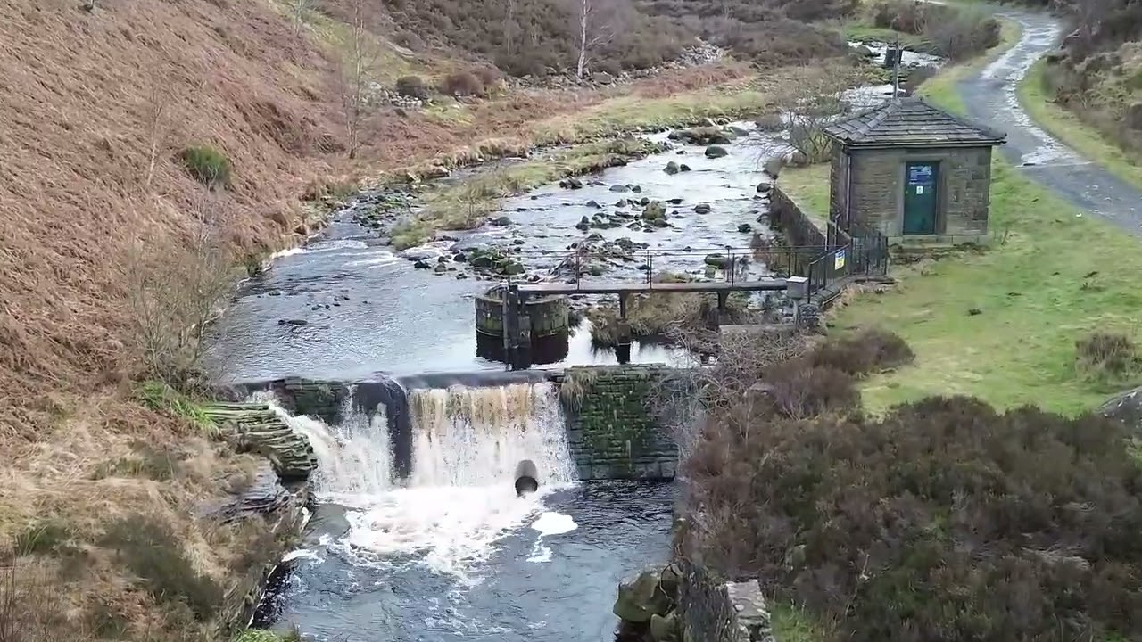 Middle Black Clough Waterfall and Walk in tje peak district Woodhead Pass bridge the Heron and more.