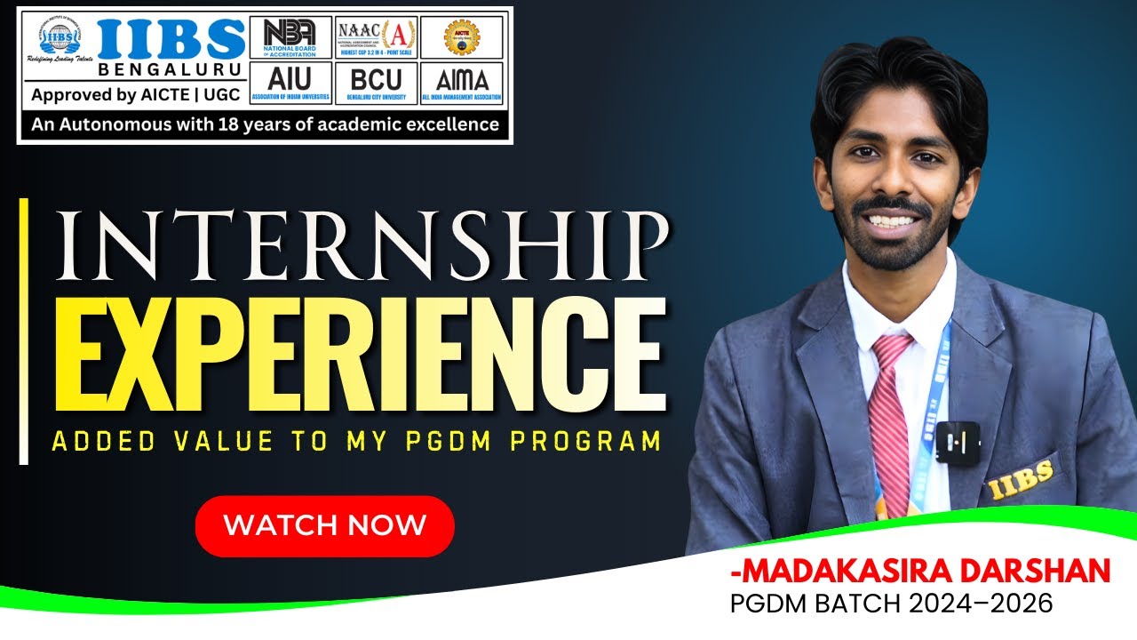 A PGDM Internship Experience | MADAKASIRA DARSHAN PGDM Batch 2024-26 | IIBS Bengaluru