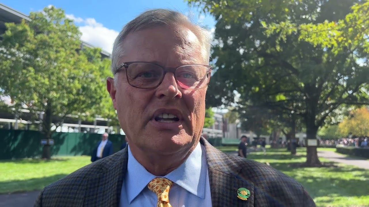 Garrett O'Rourke of Juddmonte on Kikkuli in Coolmore Turf Mile (G1)