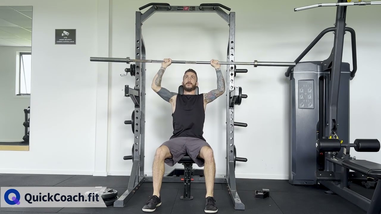 Barbell Seated Shoulder Press | Exercise Demo | Coaching Software | QuickCoach