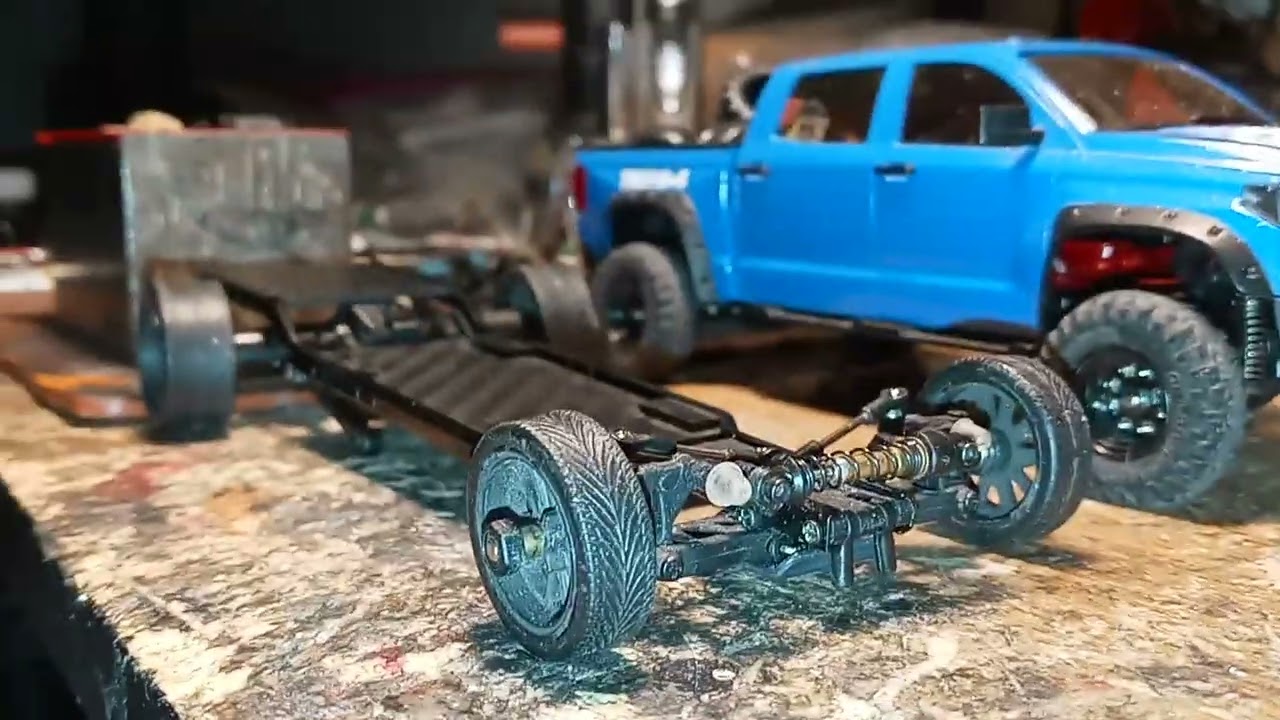 modified losi micro-t front suspension with monoshock on Orlandoo Hunter OH32P02 chassis 2wd lowered