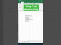 Wrap Text In Excel Shortcut Key Excel Tips And Tricks Shorts mp3
