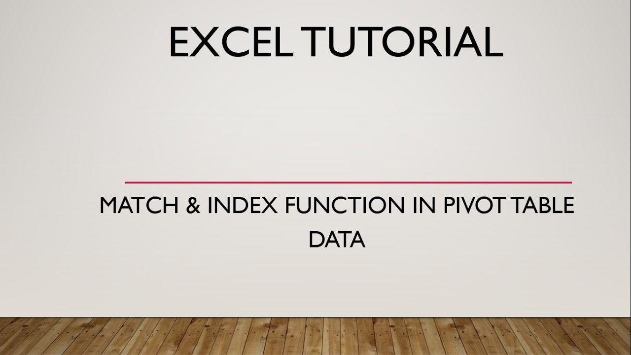 How to use Match and Index Functions in Pivot Table data (SABA) - YouTube