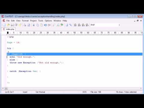 Beginner PHP Tutorial   186   try, throw, catch