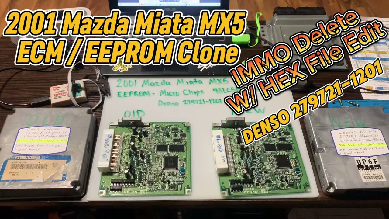 anon 　custom order Mazda Miata ECU ECM / EEPROM Clone w/ IMMO OFF Hex Edit Tutorial