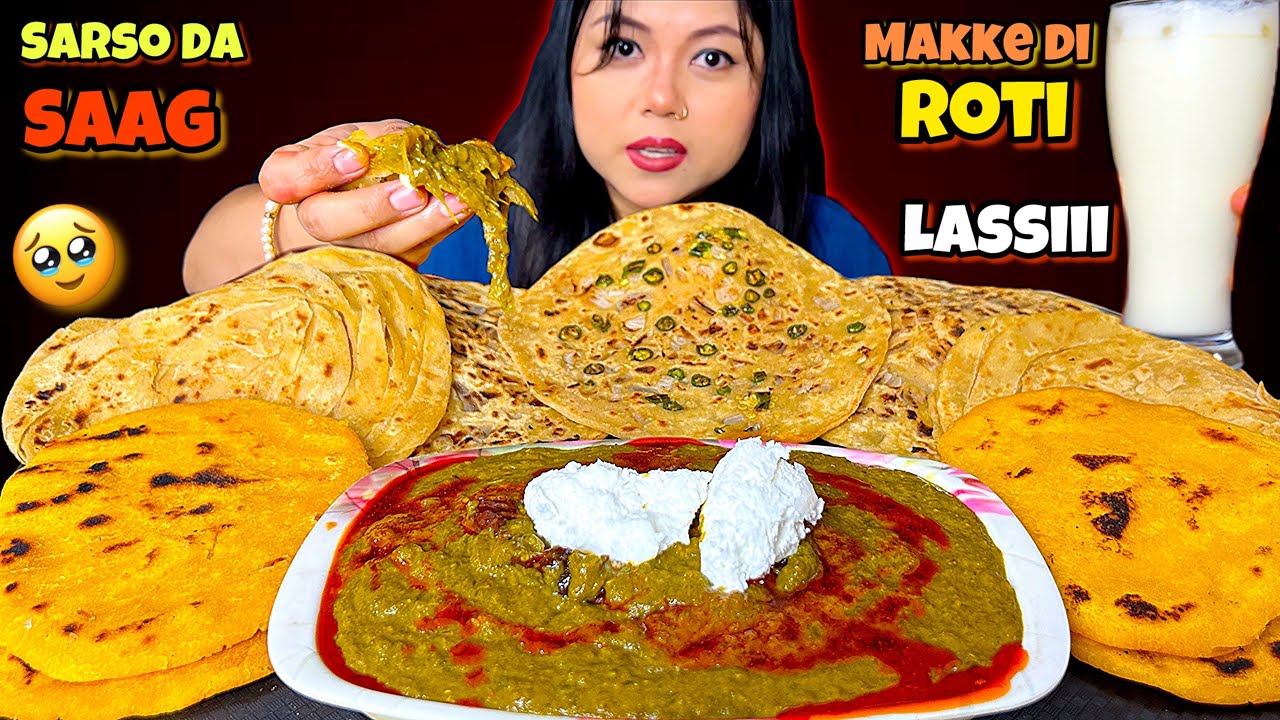 THIS PUNJABI THALI WAS TOO HEAVY FOR ME 😳 | ASMR MUKBANG | DIFFERENT TYPES OF PARATHAS 