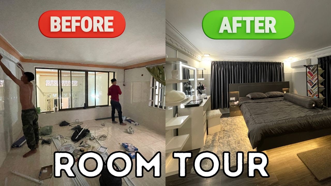 ខ្ញុំចូលនៅផ្ទះជួលថ្មី🏘(Room Tour🖤🤍)