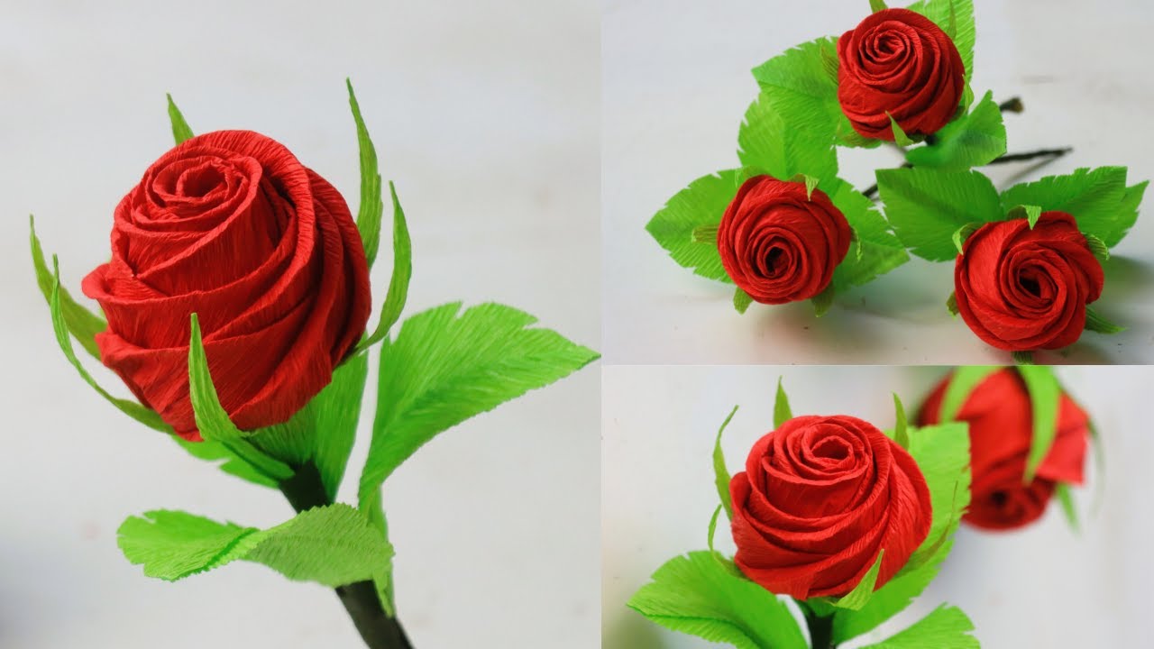 Twiated Paper Roses Easy Twisted Rose From Crepe Paper Tutorial/ DIY Crepe Paper Flowers ...