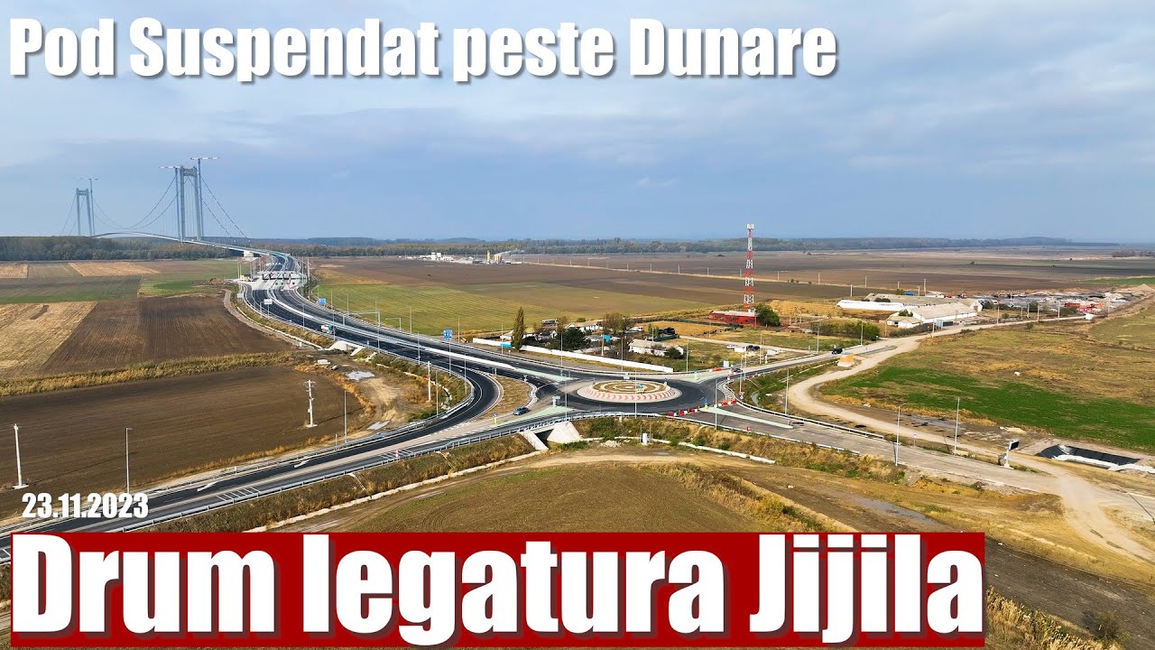 POD Suspendat Dunare Braila-Tulcea  Ep. 337 | Drum legatura Jijila | 23.11.23 | Suspension Bridge