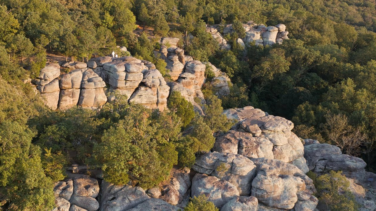Drone Shots Of Garden Of The Gods - Herod, Illinois - Shawnee National Forest