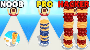 Noob VS  Pro VS Hacker VS God in Pancake Run NEW UPDATE 2021 - All Levels Gameplay Android, iOS