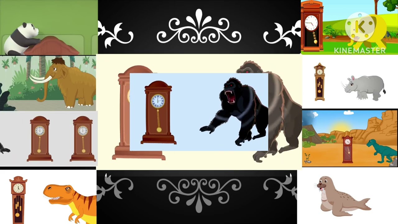 Hickory Dickory Dock 8 Different Funny Animals using their Funny Effects