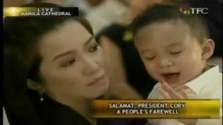 Cory Aquino Farewell:  Kris \& Baby James