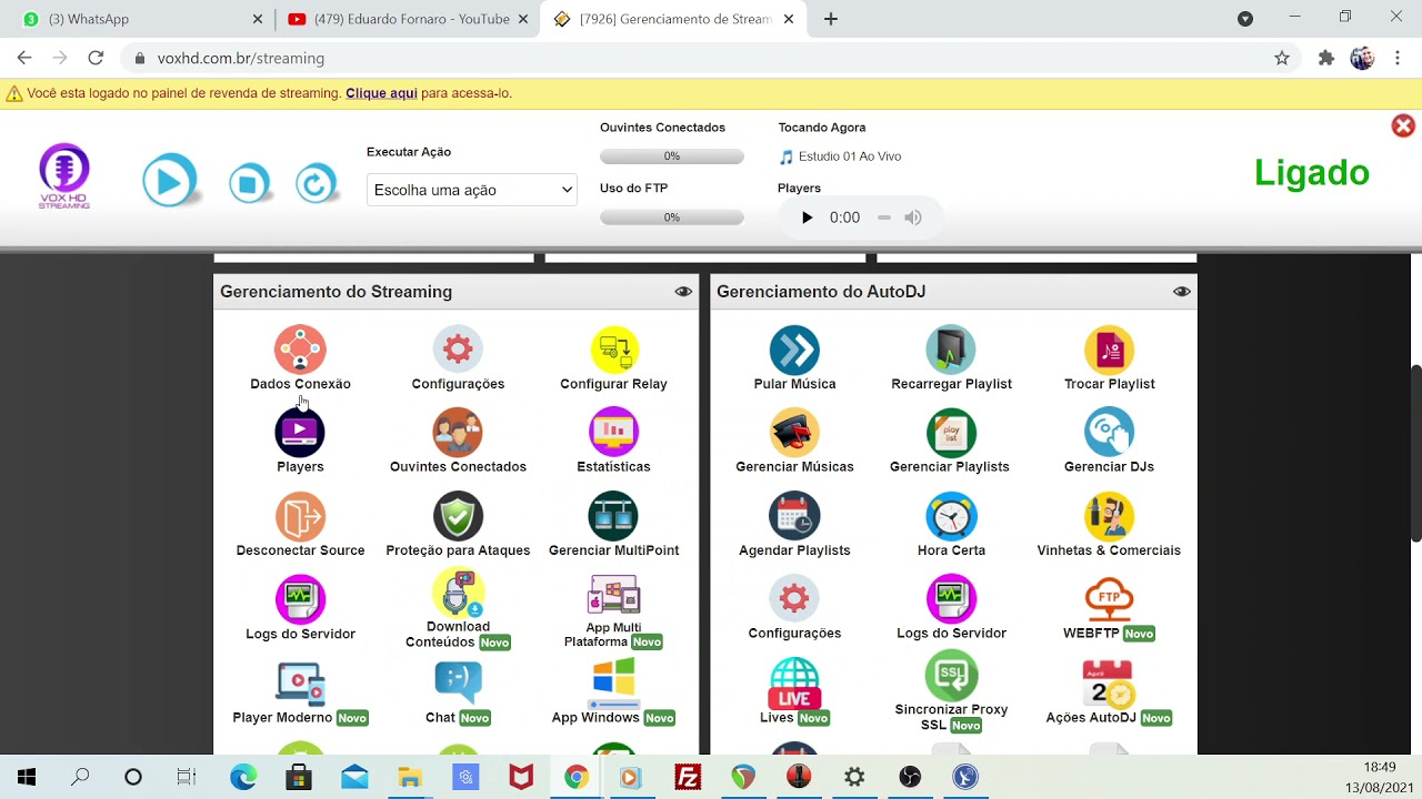 Como Fazer sua Transmissão Ao Vivo na Rádio Pelo VoxHD