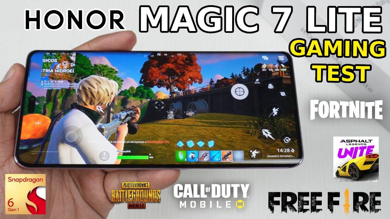 HONOR Magic 7 LITE: Gaming Test: Fortnite, Free Fire, COD y PUBG Mobile  y Asphalt (SD 6gen1)