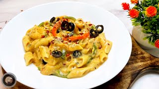 How to make creamy Pasta without Onion Garlic/jain pasta recipe