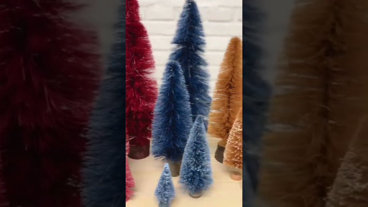 Dip-Died Bottle Brush Trees To Match My Punch Needle Stocking Yarn!